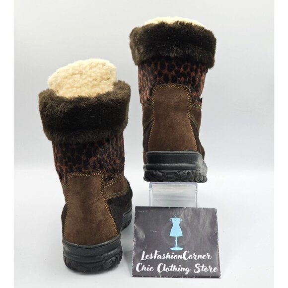 Hinher Women's Brown Leather Fur-Lined Lace-Up Boots Made In Italy Sz 8.5 (39) 2 - Picture 7 of 16